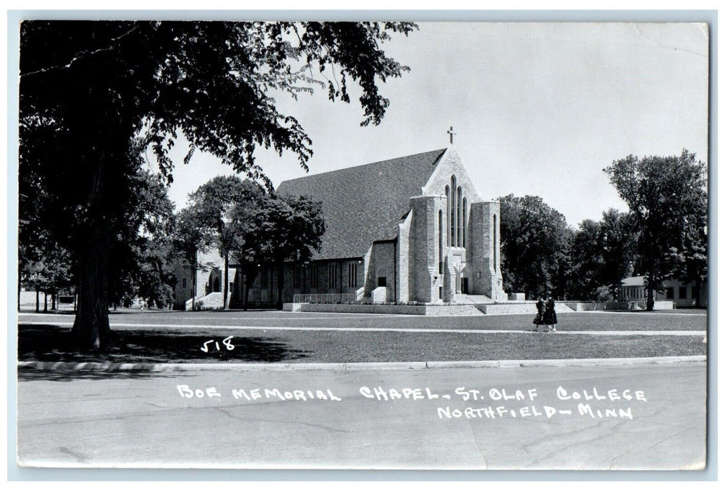 1962 Boe Memorial Chapel St. Olaf College Northfield MN RPPC Photo Postcard