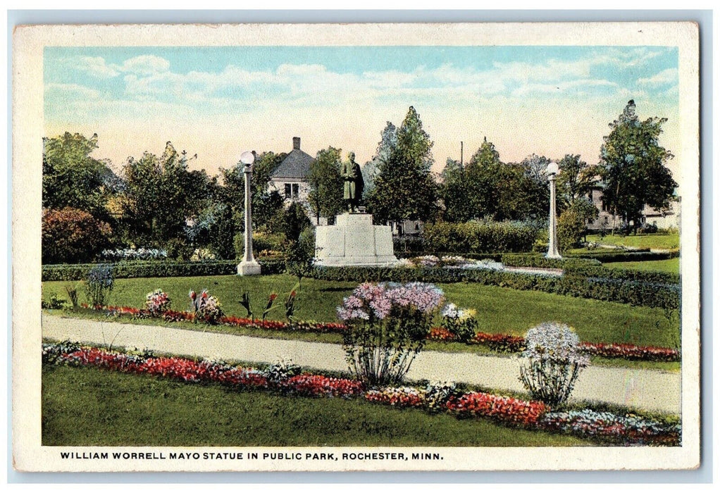 c1910 William Worrell Mayo Statue Public Park Rochester Minnesota MN Postcard