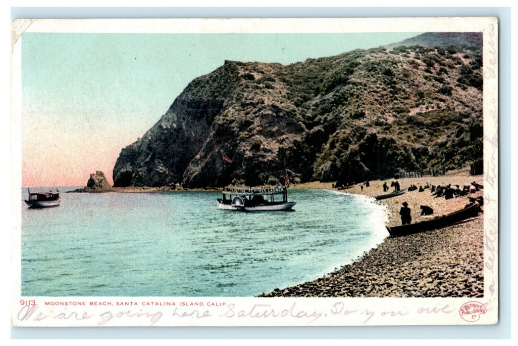 1907 Moonstone Beach Catalina Island California CA Posted Antique Postcard