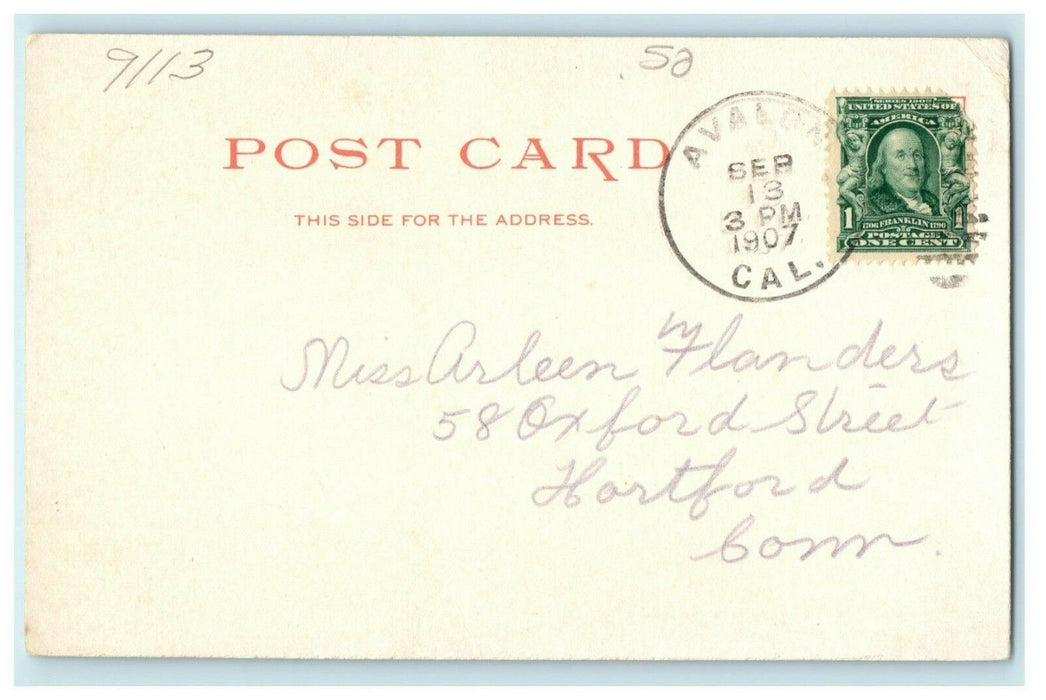 1907 Moonstone Beach Catalina Island California CA Posted Antique Postcard