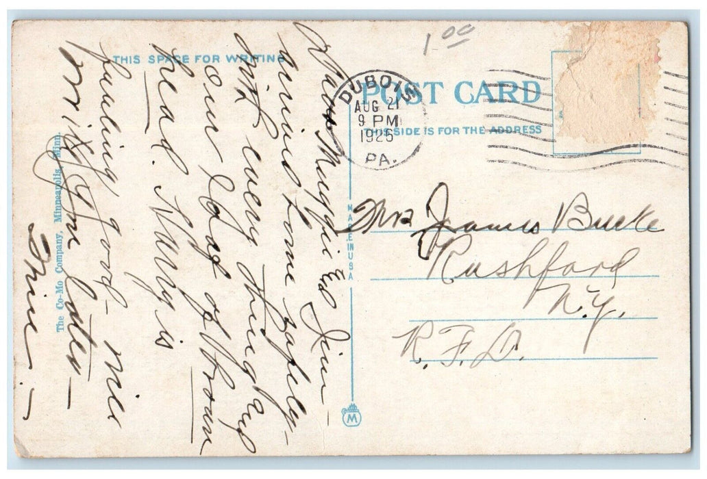 1926 Rear View Zumbro Hotel Building Classic Car Rochester Minnesota MN Postcard