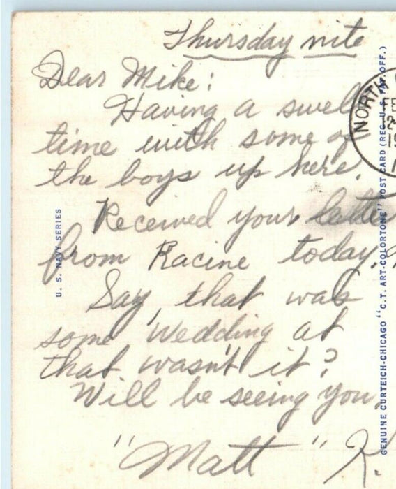 1942 Greetings From North Chicago Illinois IL Multiview Postcard