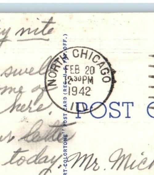 1942 Greetings From North Chicago Illinois IL Multiview Postcard