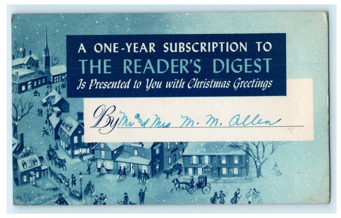 1943 Readers Digest Subscription Pleasantville New York NY Advertising Postcard