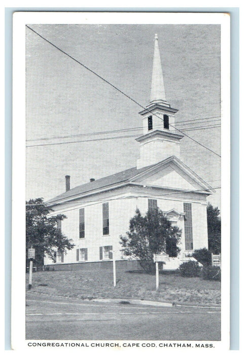 c1940's Congregational Church Cape Cod Chatham Massachusetts MA Vintage Postcard