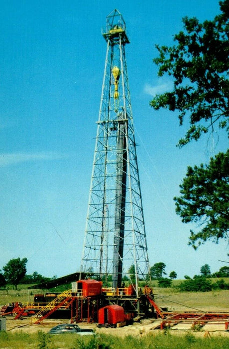 c1950's Oil Drilling Rig Petroleum Near Yazoo City Mississippi MS Postcard