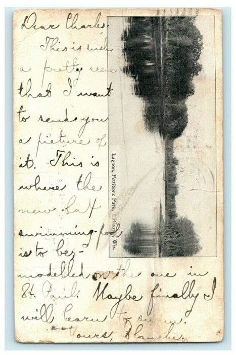 1904 Lagoon Pettibone Park LaCrosse Wisconsin WI Posted Antique Postcard