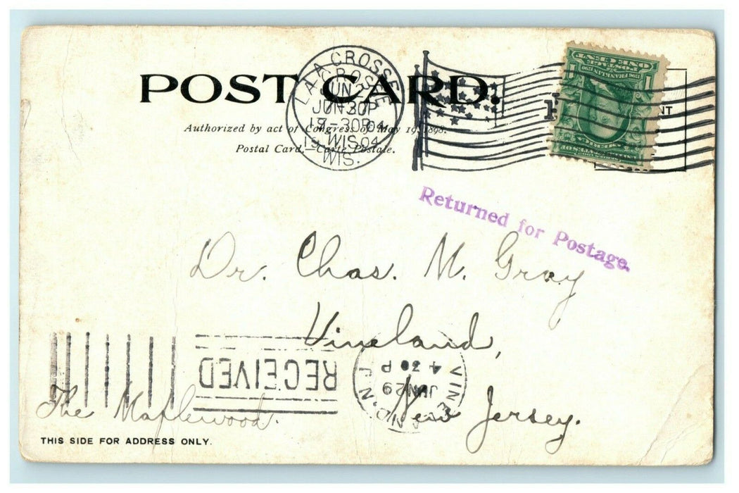 1904 Lagoon Pettibone Park LaCrosse Wisconsin WI Posted Antique Postcard
