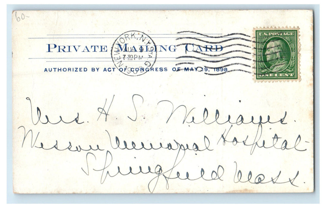 1909 Hotel Gallatin Transient and Family Hotel, New York NY PMC Posted Postcard