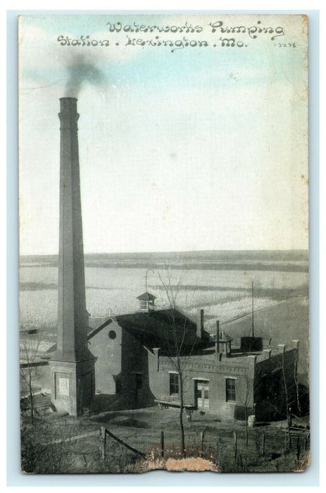 1917 Waterworks Pumping Station Lexington Missouri MO Antique Postcard