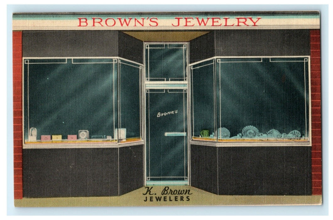 c1940's Brown's Jewelry Matthews Kentucky KY Vintage Postcard