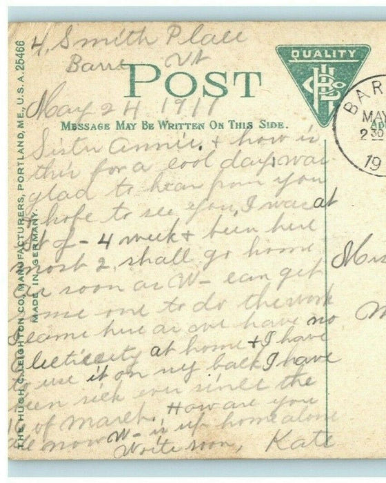 1911 Cambridge Vermont VT Sheep Horses Farm Barre Posted Antique Postcard