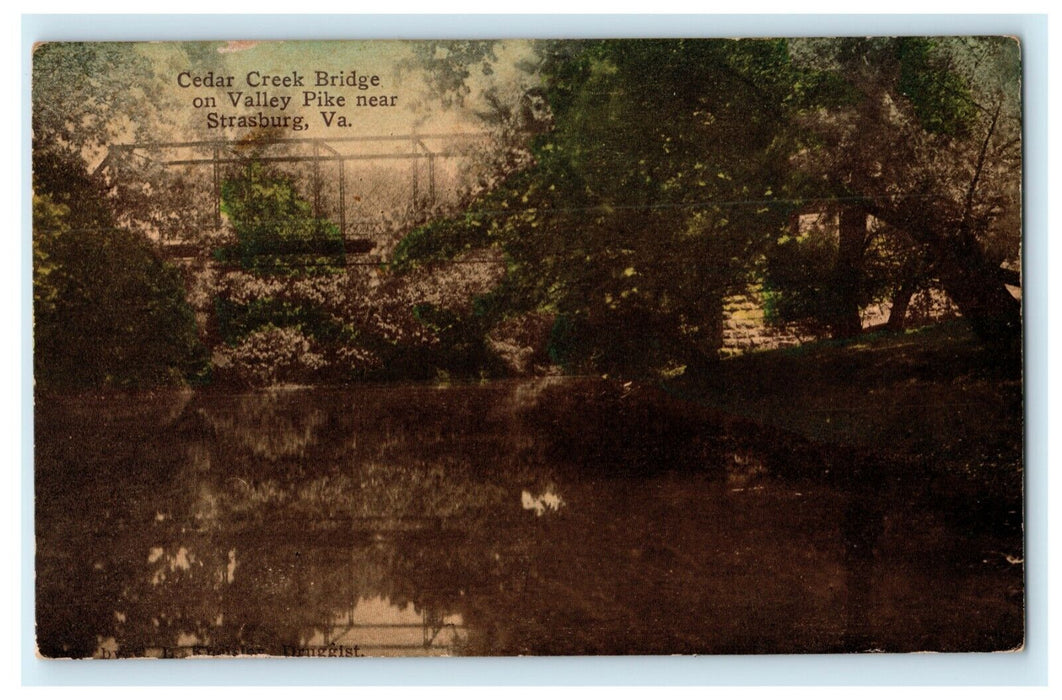 c1910 Cedar Creek Bridge on Valley Pike Strasburg Virginia VA Antique Postcard