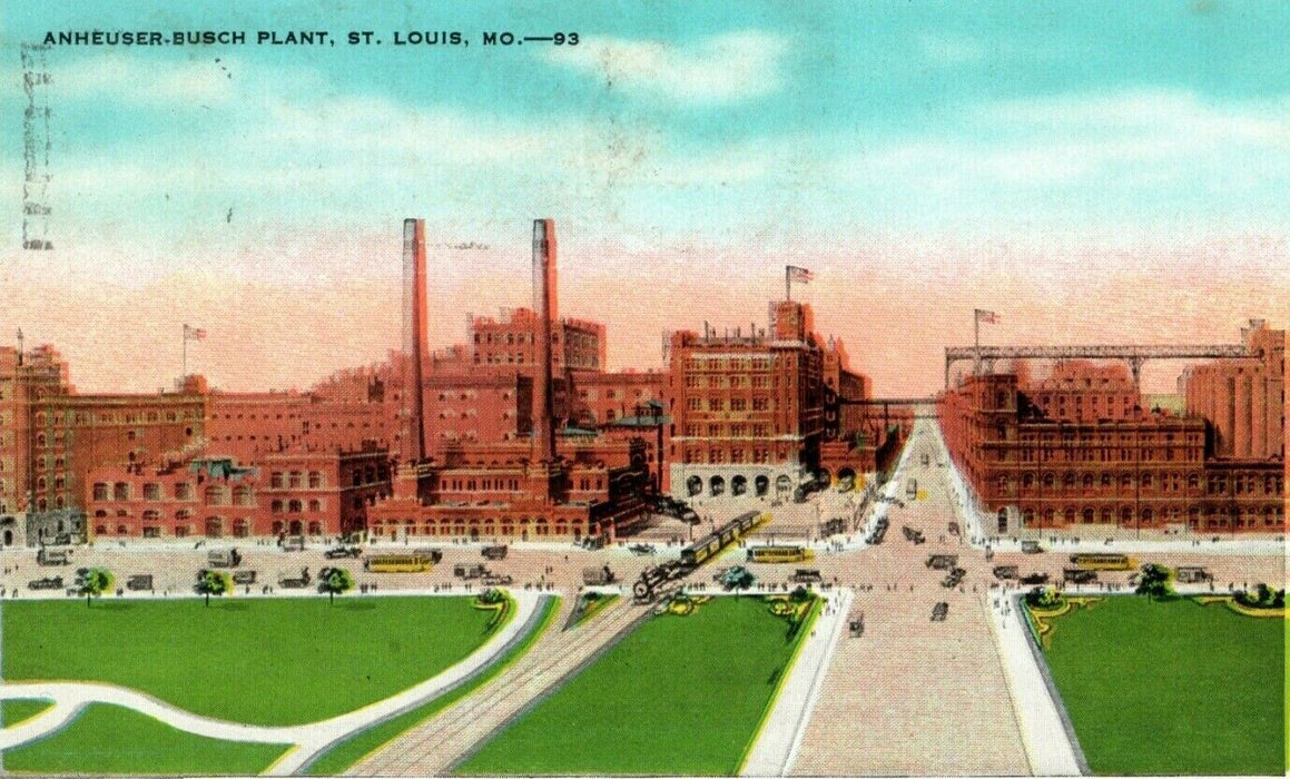 1933 Anheuser Busch Plant St. Louis Missouri MO Posted Vintage Postcard