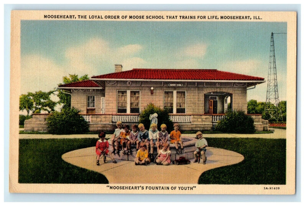 Mooseheart Fountain Of Youth Moose School Trains Life Mooseheart IL Postcard