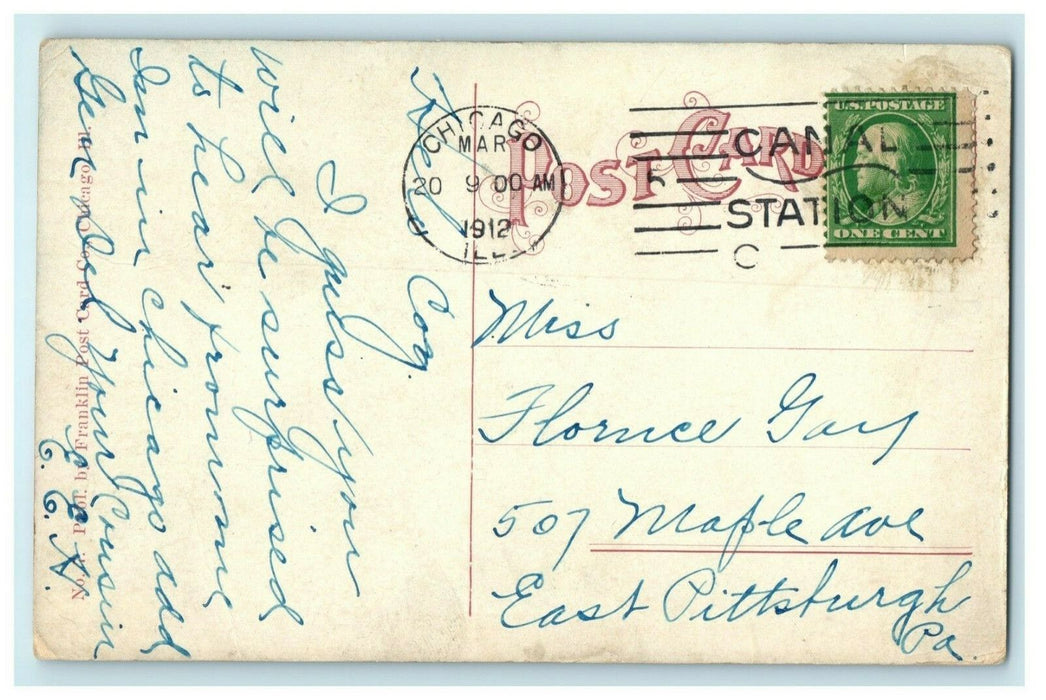 1912 Grant Monument on Lake Shore Drive Chicago Illinois IL Antique Postcard