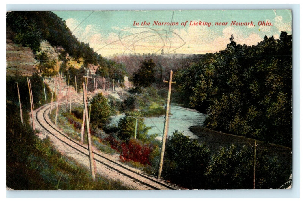 1920 In the Narrows of Licking Newark Ohio OH Posted Antique Postcard