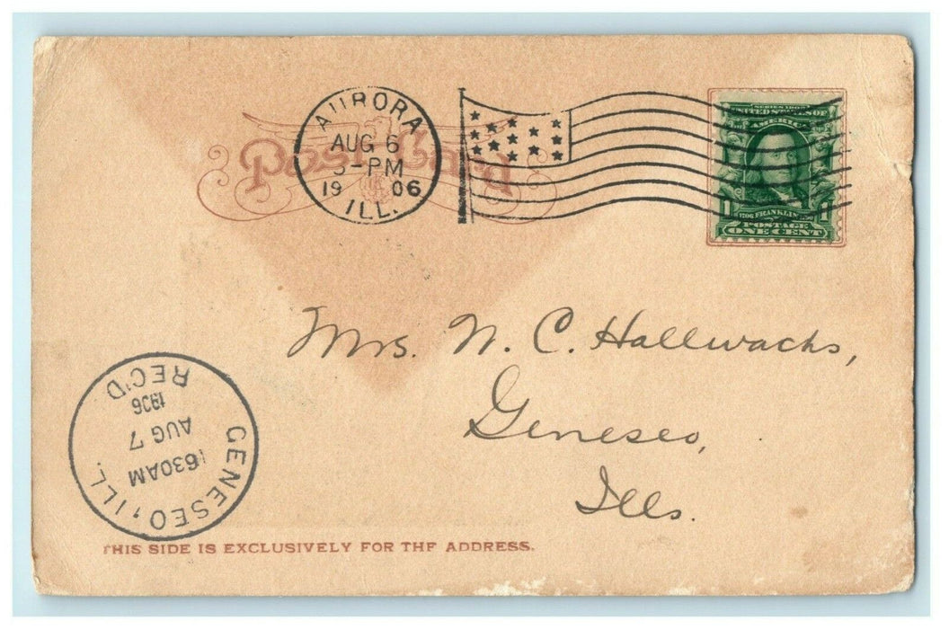 1906 Hurds Island Aurora Illinois IL Posted Antique Postcard