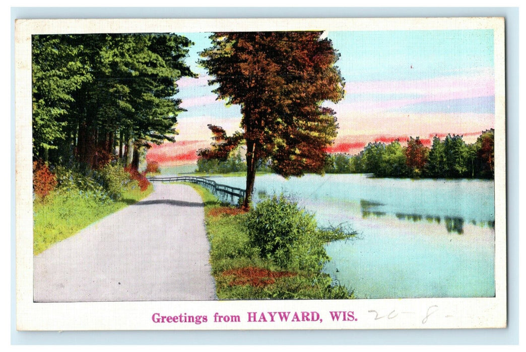 1946 Greetings From Hayward Wisconsin WI Posted Vintage Postcard