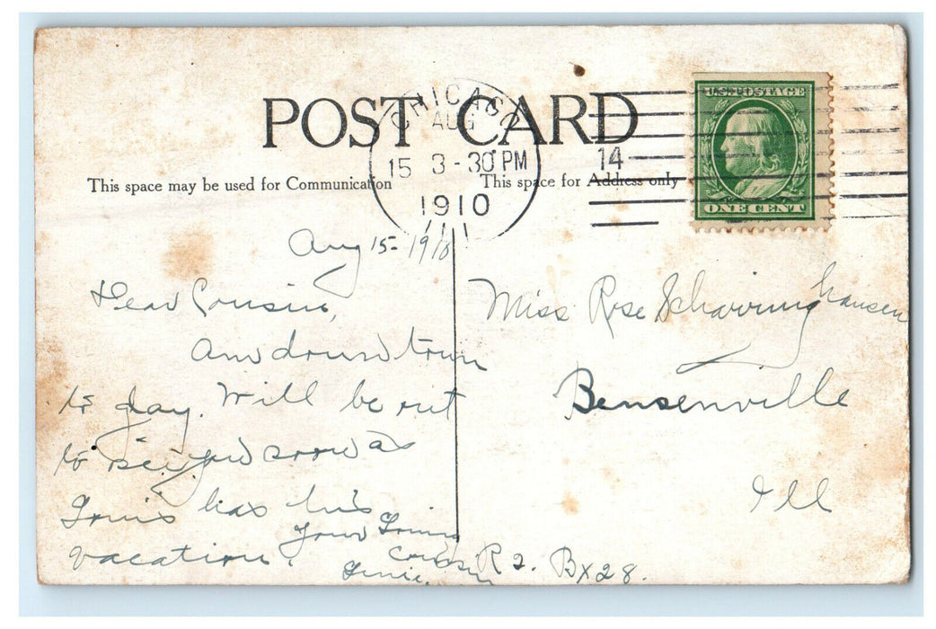 1910 Scene on Chicago River, Chicago Illinois IL Antique Posted Postcard