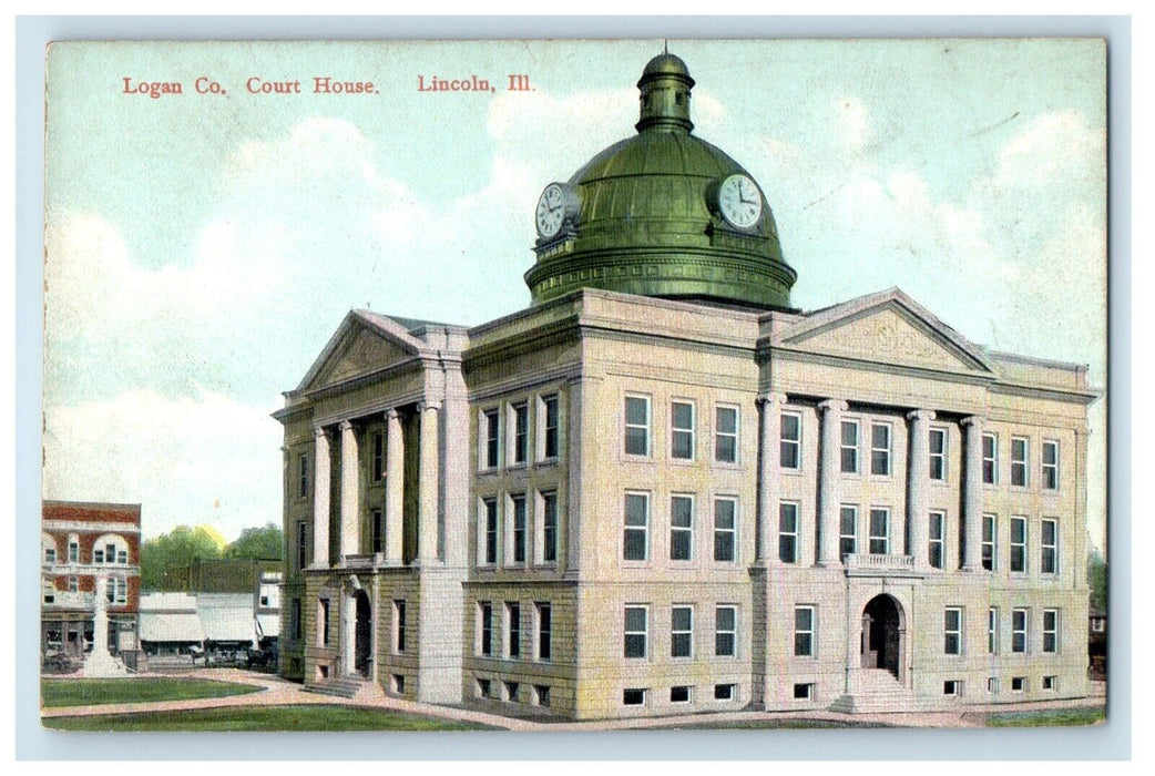 c1910's Logan County Court House Building Lincoln Illinois IL Unposted Postcard