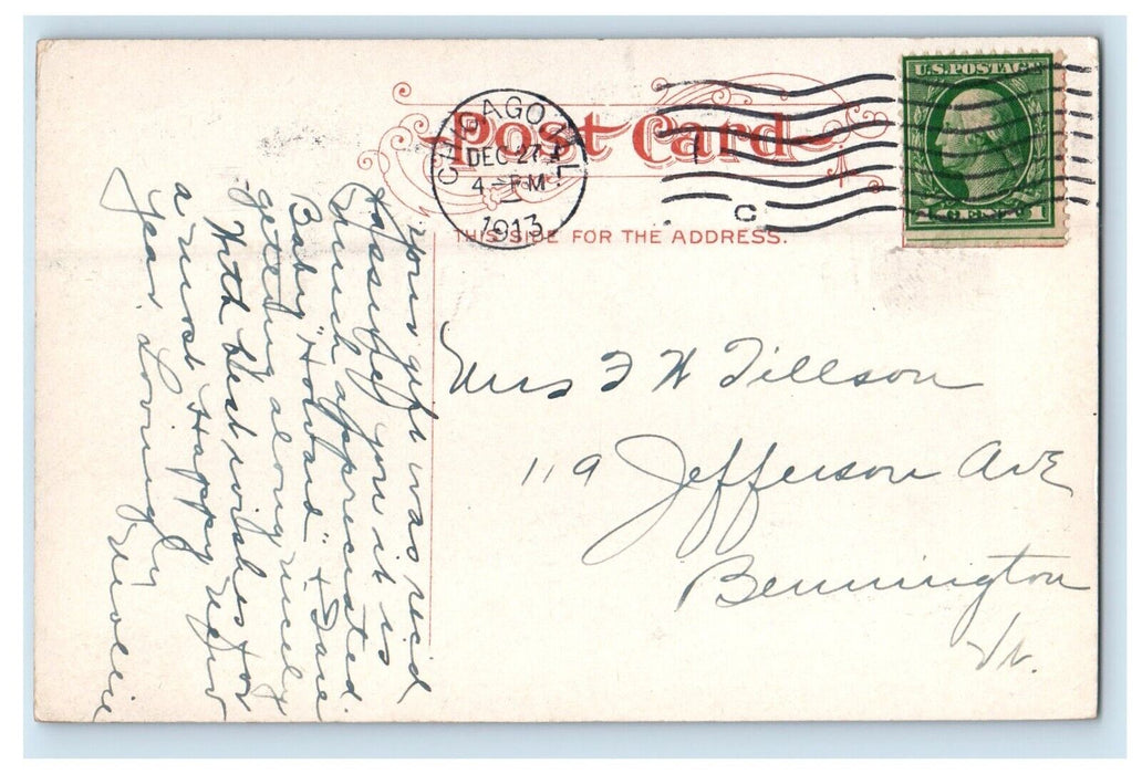 1913 Bridge To Wood Island Jackson Park Chicago Illinois IL Antique Postcard