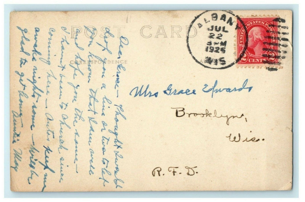 1925 Harbor Indiana IN High School Posted Antique RPPC Photo Postcard