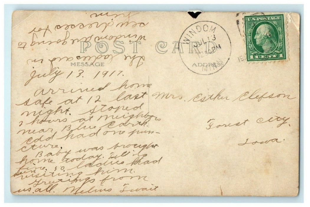 1917 Windom Minnesota MN Destroyed Tower Disaster RPPC Photo Antique Postcard