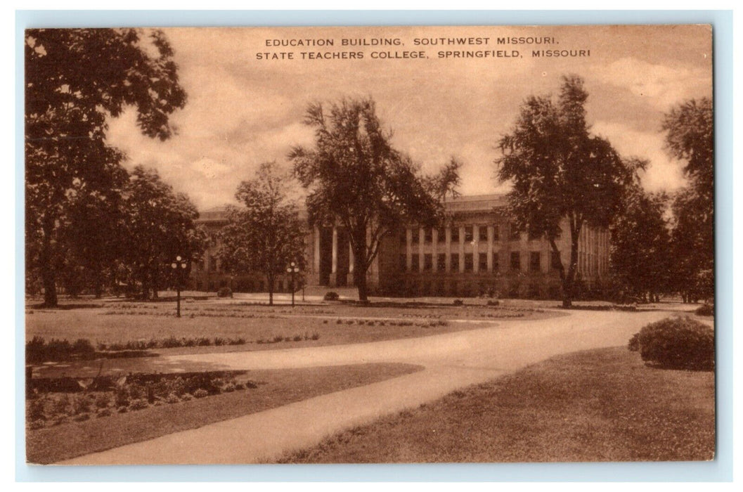 c1910 Education Building State Teachers College Springfield Missouri MO Postcard