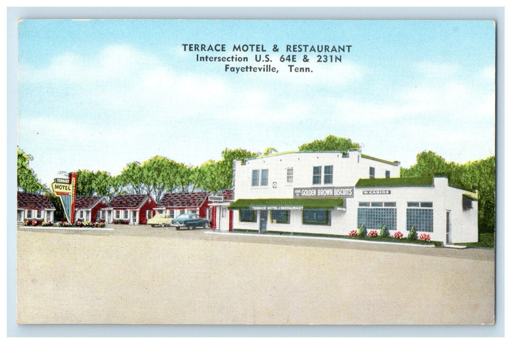 Terrace Motel & Restaurant Intersection U.S Fayetteville Tennessee TN Postcard