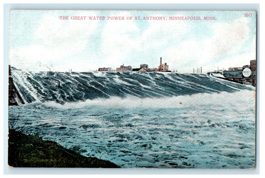 c1910s The Great Water Power of St. Anthony Minneapolis Minnesota MN Postcard