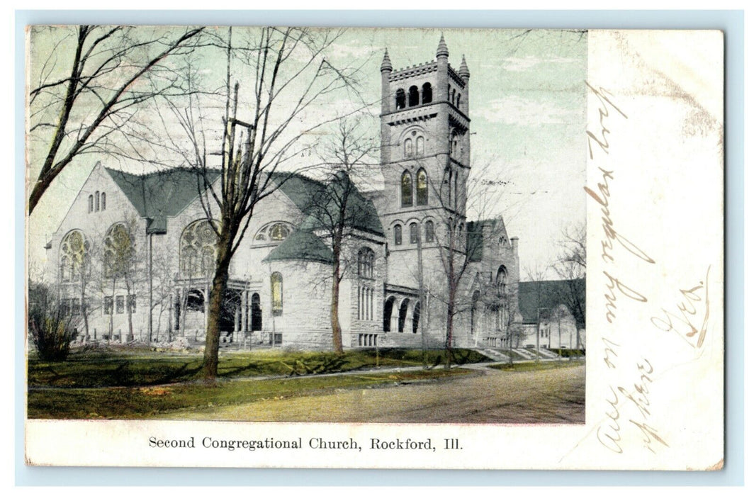 1908 Second Congregational Church Rockford Illinois IL World Series Postcard