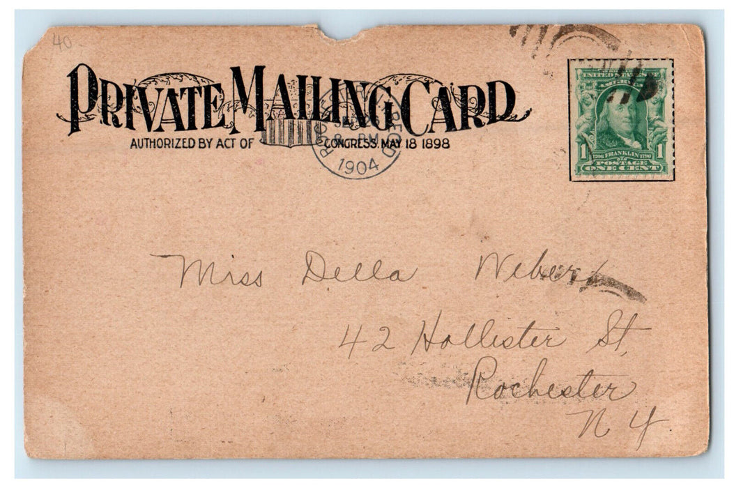 1904 Masonic Temple Salamanca New York NY PMC Posted Postcard