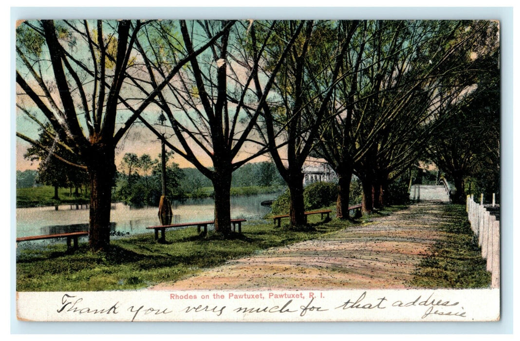 1907 Rhodes on Pawtuxet Rhode Island RI Posted Antique Postcard