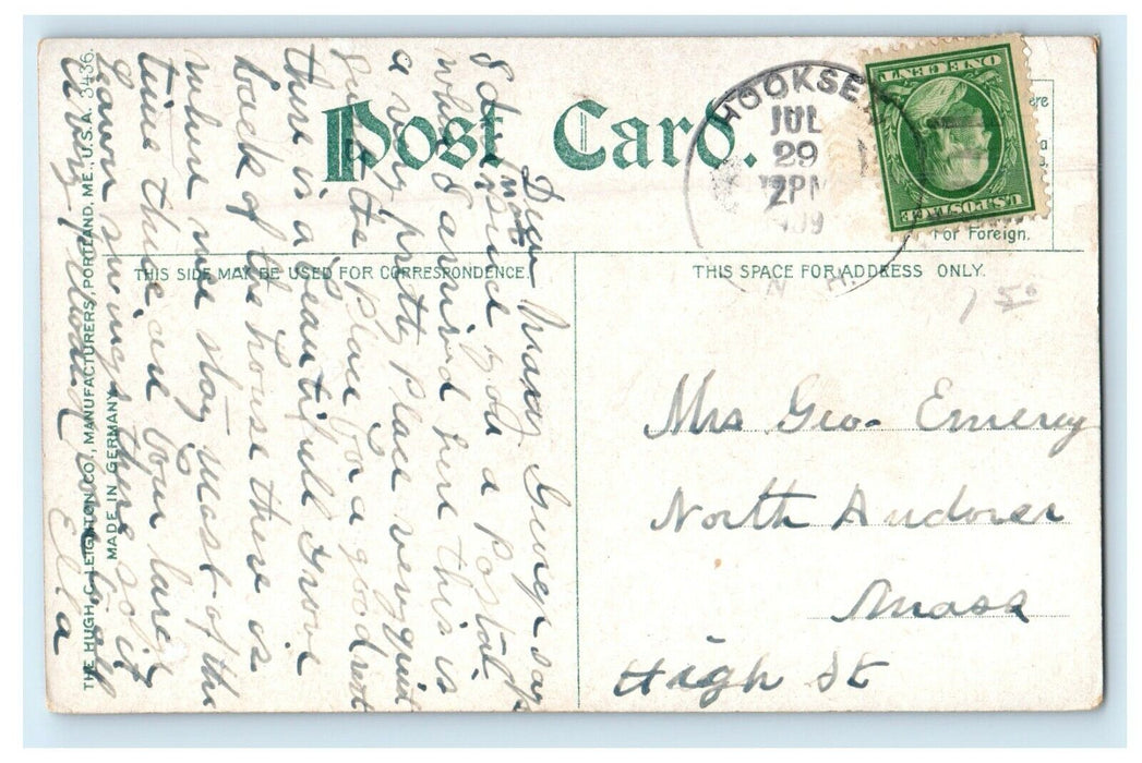 1909 Lake Winnepesaukee Near Glendale Lake Shore R.R.N.H Hooksett NH Postcard
