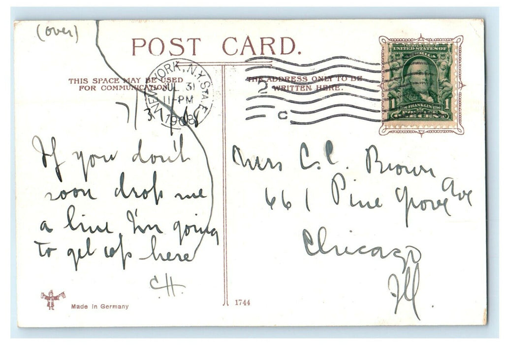 1908 Singer Building Broadway Liberty St New York City NY Suicide Humor Postcard