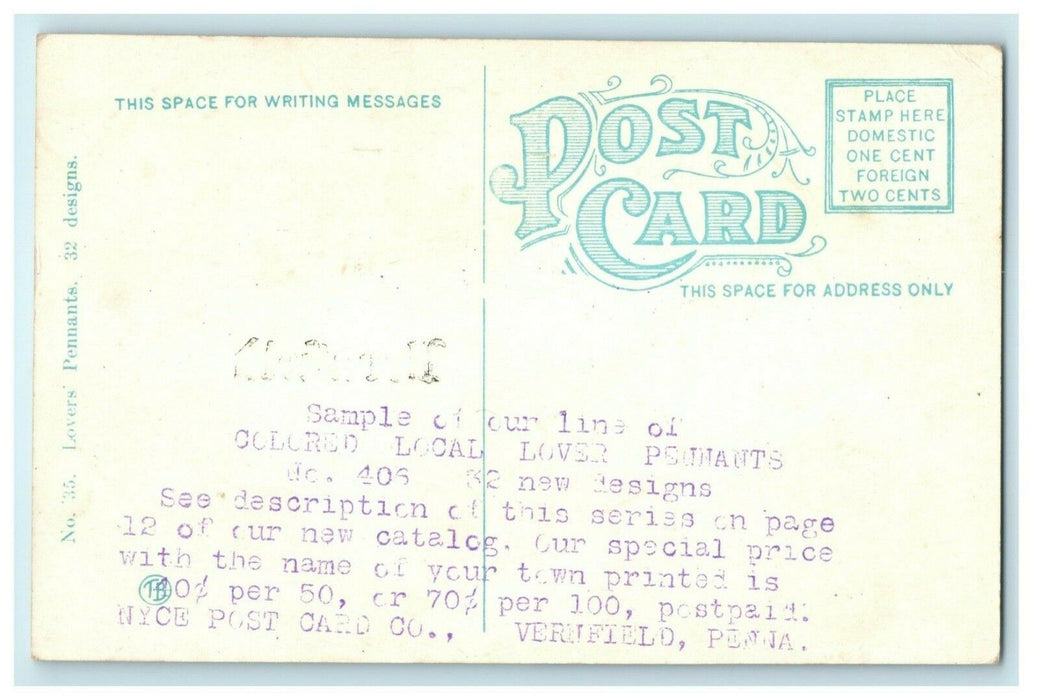 c1910 Advertising Catalog for Postcards Vernfield Pennsylvania PA Antique