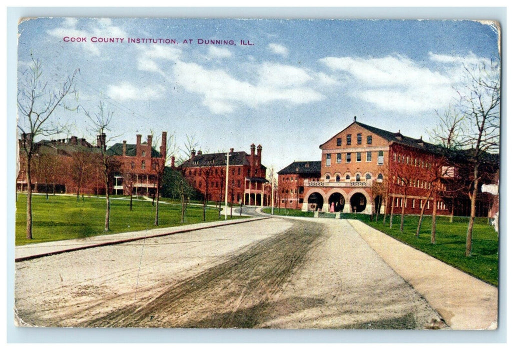 1919 Cook County Institution At Dunning Maywood Illinois IL Antique Postcard