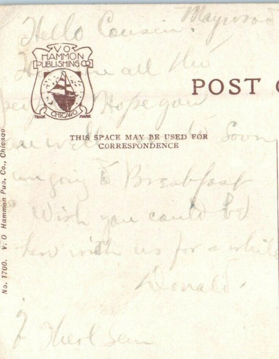 1919 Cook County Institution At Dunning Maywood Illinois IL Antique Postcard