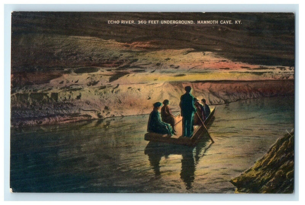 c1940's View Of Echo River Underground Mammoth Cave Kentucky KY Vintage Postcard