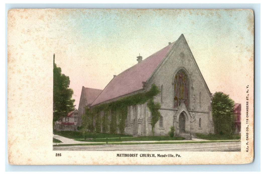 c1905 Methodist Church Meadville Pennsylvania PA Antique Postcard