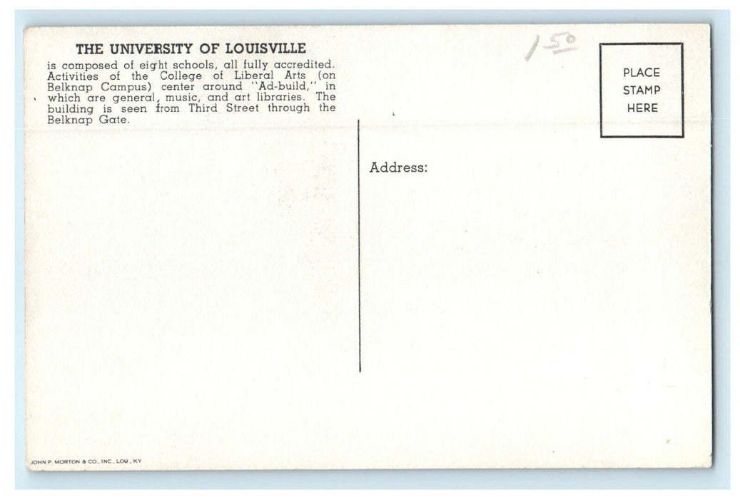 The University Of Louisville Belknap Campus Louisville Kentucky KY Postcard