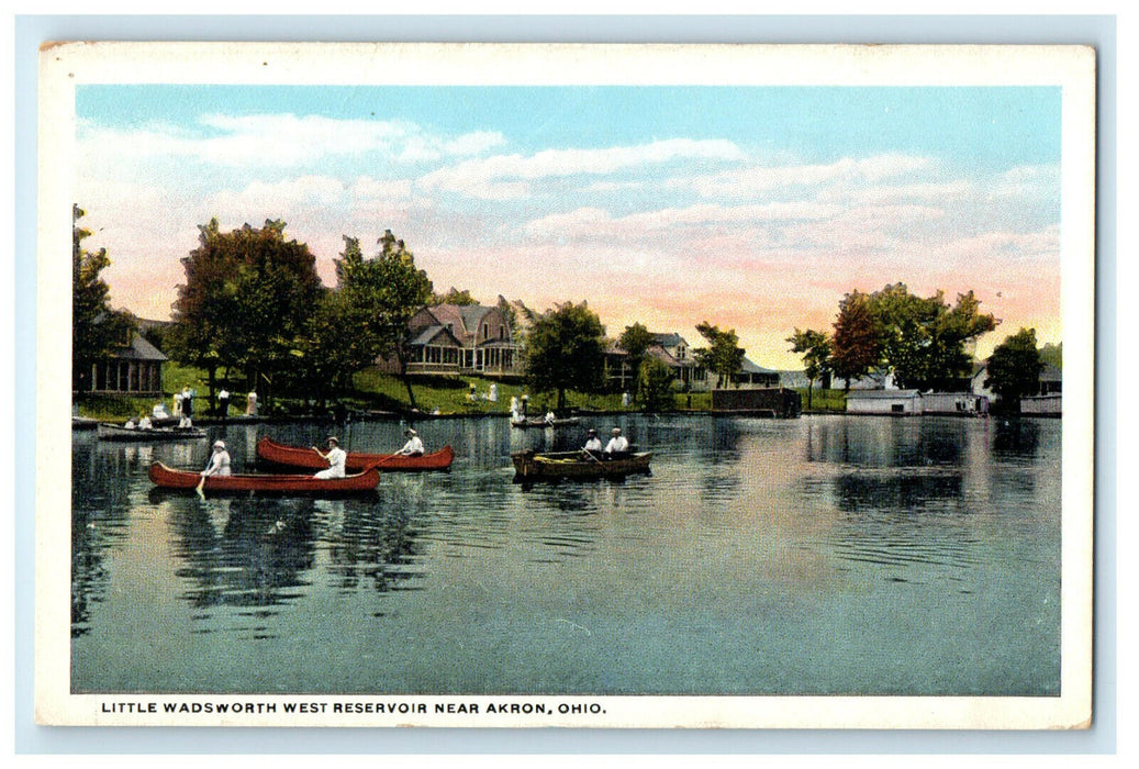 c1920s Little Wadsworth West Reservoir Near Akron Ohio OH Unposted Postcard