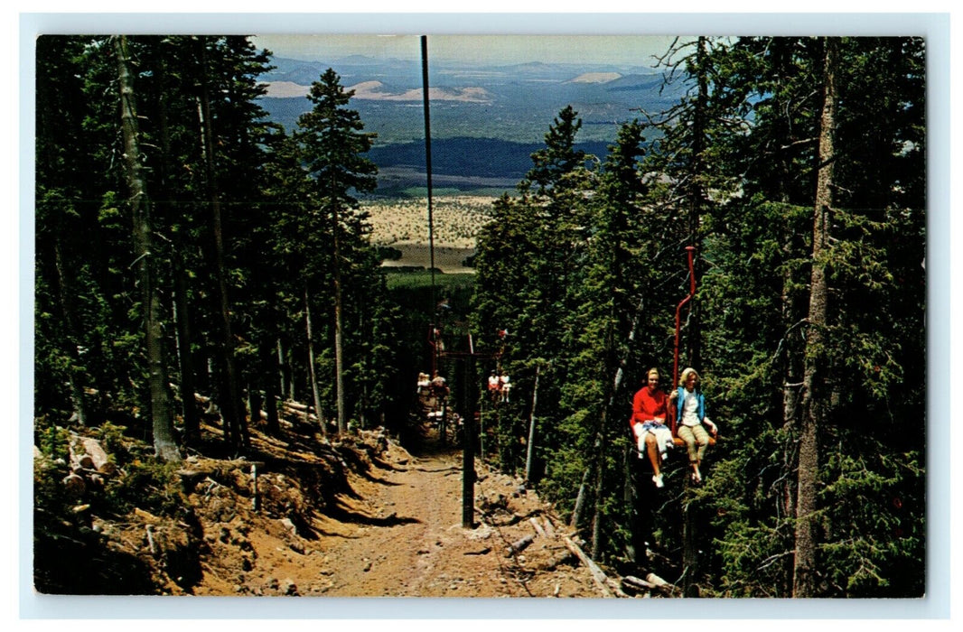 c1940's Chair Lift Ride Flagstaff Arizona AZ Vintage Postcard