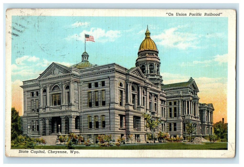 1938 State Capitol Building View Cheyenne Wyoming WY Posted Vintage Postcard