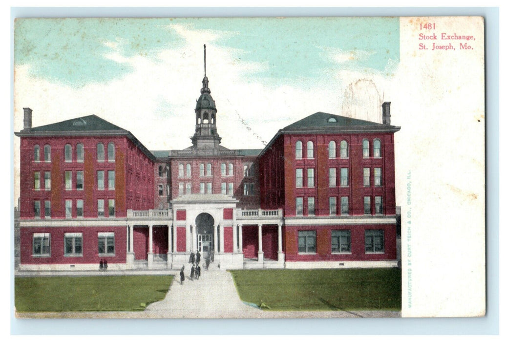 1909 Stock Exchange St Joseph Missouri MO Marshalltown Iowa Advertising Postcard