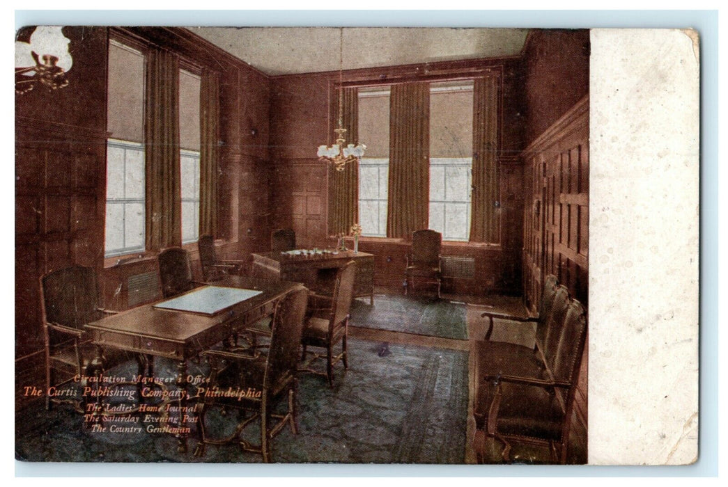 c1910 Curtis Publishing Co. Philadelphia Circulation Office Advertising Postcard