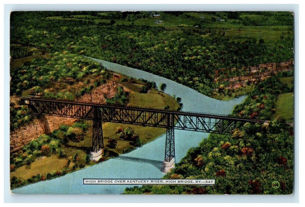 Birds Eye View Of High Bridge Over Kentucky River High Bridge KY Postcard