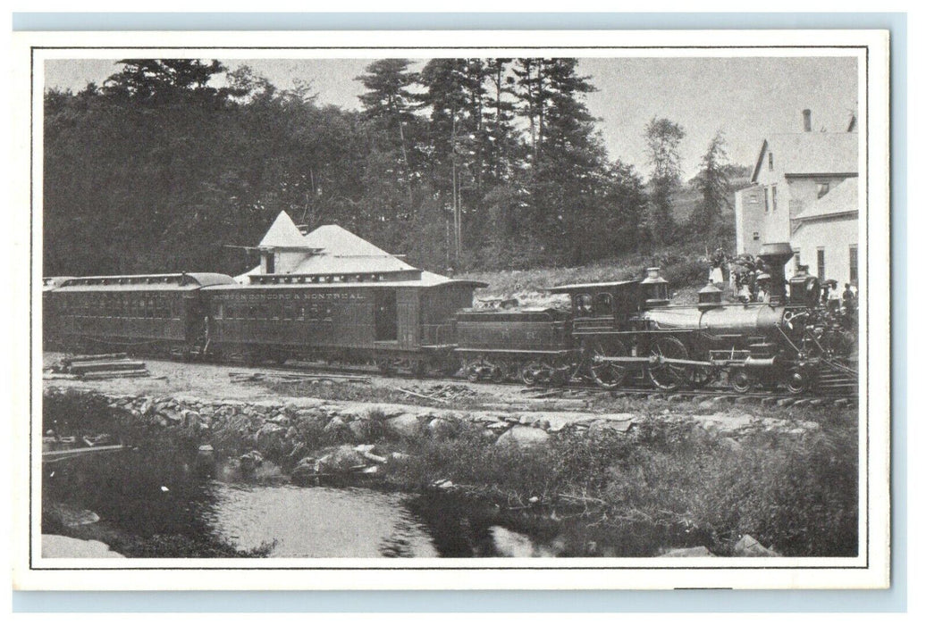 c1940's First Train Into Belmont New Hampshire From That New England Postcard