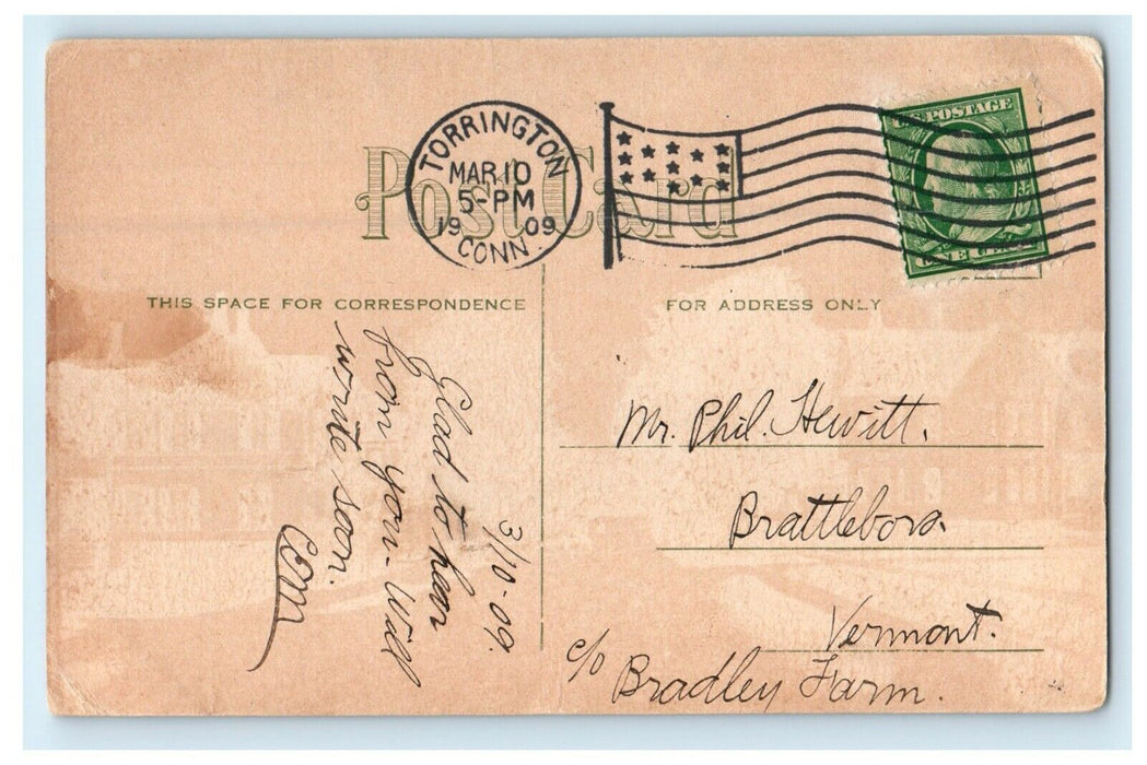 1909 Entrance Of Southwest School Building Torrington Connecticut CT Postcard